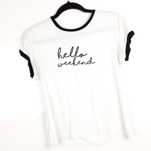 DVK Tops - DVK > Short Sleeve Hello Weekend Ringer Tee
